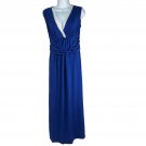 Maternal America Nursing Maxi Dress Royal Blue & White S Sleeveless Empire Small