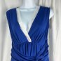 Maternal America Nursing Maxi Dress Royal Blue & White S Sleeveless Empire Small