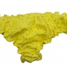 Calzedonia Cobey Womens Yellow Bikini Bottoms Size S Eyelet Ruffle Swimwear Pool