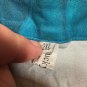 Luckymore Womens XL Blue Feather Print Zip Front Short Sleeve Blouse Casual Top