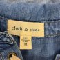 Cloth & Stone Lace Up Long Sleeve Denim Shirt Womens Medium Casual Fit