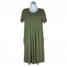 Zenana Premium Womens Green Midi Dress with Pockets Size Medium