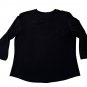 Liz Claiborne Womens Black 3/4 Sleeve XL Blouse Polyester Blend Casual Top