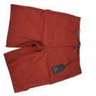 Ben Sherman Mens Regular Fit Stretch Shorts Size 33W Rust Red Geometric Pattern