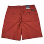 Ben Sherman Mens Regular Fit Stretch Shorts Size 33W Rust Red Geometric Pattern