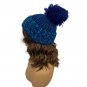 Gold Medal International Knit Beanie Hat Women One Size Blue & Turquoise Pom