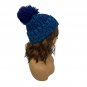 Gold Medal International Knit Beanie Hat Women One Size Blue & Turquoise Pom