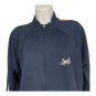 Izod Womens 1X Navy Full-Zip Track Jacket Lightweight White Striped Sleeve