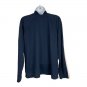 Izod Womens 1X Navy Full-Zip Track Jacket Lightweight White Striped Sleeve