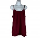 Maurices Womens Burgundy Sleeveless Semi-Sheer Layered Tank Top Size L