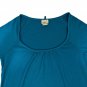 Eyelash Couture Womens Blue 34 Sleeve Scoop Neck Lightweight Knit Top Size L