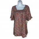Destination Maternity Flutter Sleeve Smocked Woven Shirt Small Multicolor Floral Destination Maternity Flutter Sleeve Smocked Woven Shirt Small Multicolor Floral