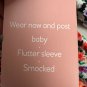 Destination Maternity Flutter Sleeve Smocked Woven Shirt Small Multicolor Floral