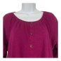 Style & Co Petite Womens Plum Button Front Top P/L 3/4 Sleeve Casual