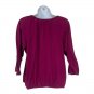Style & Co Petite Womens Plum Button Front Top P/L 3/4 Sleeve Casual