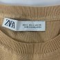 Zara Womens Ribbed Sleeveless Knit Tank Top Small Beige Minimalist Cropped Basic