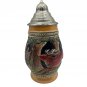 Vintage 0.5L German Beer Stein With Pewter Lid & Hand-Painted Hunting Scene