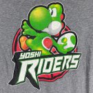 Yoshi Riders Super Mario Graphic T-Shirt Mens L Gray Mario Kart Theme Yoshi Riders Super Mario Graphic T-Shirt Mens L Gray Mario Kart Theme