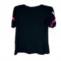 Womens Black & Pink V-Neck Team Style Shirt With Number 19 By Tarea Size Large
