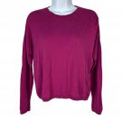 Eileen Fisher Womens XS Magenta Long Sleeve Lightweight Sweater Tencel Blend
