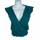 Rue21 Womens X-Large Teal Wrap-Style Sleeveless Top Rayon/Nylon Blend Casual Rue21 Womens X-Large Teal Wrap-Style Sleeveless Top Rayon/Nylon Blend Casual