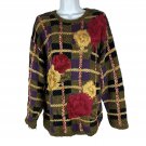 Vintage Chaus Sport Plaid Floral Sweater M Rame/Cotton Blend Hand Wash Only Vintage Chaus Sport Plaid Floral Sweater M Rame/Cotton Blend Hand Wash Only