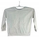 A.n.a A New Approach Womens White Crewneck Sweatshirt Large Ribbed Pullover