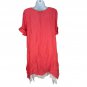 Creation Womens Red Floral Tunic Dress Medium Scoop Neck Short Sleeve High-Low