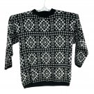 Headliners Black & White Mens Sweater L Geometric Knit Acrylic Long Sleeve USA Headliners Black & White Mens Sweater L Geometric Knit Acrylic Long Sleeve USA