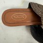Talbots Womens Braided Strap Sandals Size 8.5B Brown & Black Leather Flip Flops