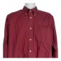 Lands End No Iron Pinpoint Oxford Red Check Shirt 17-33 Tailored Fit Mens XL
