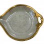 Vintage Iridescent Gravy Boat With Plate Gold Trim Elegant Porcelain Dishware
