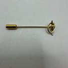 Gold Knot Stick Pin With Yellow Gemstone Accents