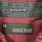Buckle Black Mens Standard Fit Button Up Shirt Maroon Long Sleeve Size Medium