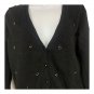 Elle Black Cardigan Womens Large Beaded Embellishment Lightweight Knit