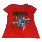 Marvel Avengers Red Graphic Tee Shirt Men’s XL V-Neck Short Sleeve