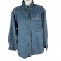 Rivers End Trading Co Womens Denim Button-Up Shirt Women Of Faith Logo Size M