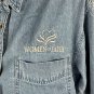 Rivers End Trading Co Womens Denim Button-Up Shirt Women Of Faith Logo Size M