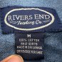 Rivers End Trading Co Womens Denim Button-Up Shirt Women Of Faith Logo Size M