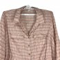 Cato Womens Plus Size 22/24W Plaid Button Front Blouse Pink Beige Tie Waist