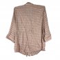 Cato Womens Plus Size 22/24W Plaid Button Front Blouse Pink Beige Tie Waist