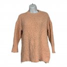 Merokeety Womens Textured Oversized Sweater Small Pink Crewneck Long Sleeve Merokeety Womens Textured Oversized Sweater Small Pink Crewneck Long Sleeve