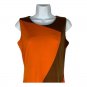 Calvin Klein Sleeveless Colorblock Dress Womens Size 2 Brown Orange Knee Length