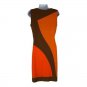 Calvin Klein Sleeveless Colorblock Dress Womens Size 2 Brown Orange Knee Length