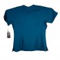 Koi Lite Womens Stretch Scrub Top Caribbean Blue Short Sleeve Size Large
