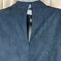 TCEC Womens Sleeveless Draped Cowl Neck Dress Large Polyester Blue