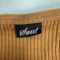 Sweet Womens Ribbed Brown Thong Underwear Stretch Size L New
