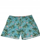 St Johns Bay Mens Flamingo & Palm Tree Swim Shorts 5XL 9" Inseam UPF 50+