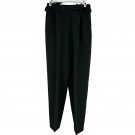 Lady Manhattan Womens Black High-Waisted Pleated Pants Size 8 Vintage Polyester