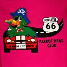 Gildan Ultra Cotton Ladies Pirate Parrot Route 66 Tee XL Hot Pink Graphic Shirt